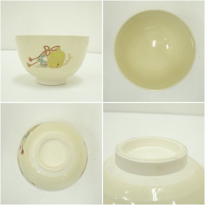 京焼 加藤藤山造 色絵土鈴茶碗（紙箱） 茶道 抹茶 おしゃれ 抹茶茶碗