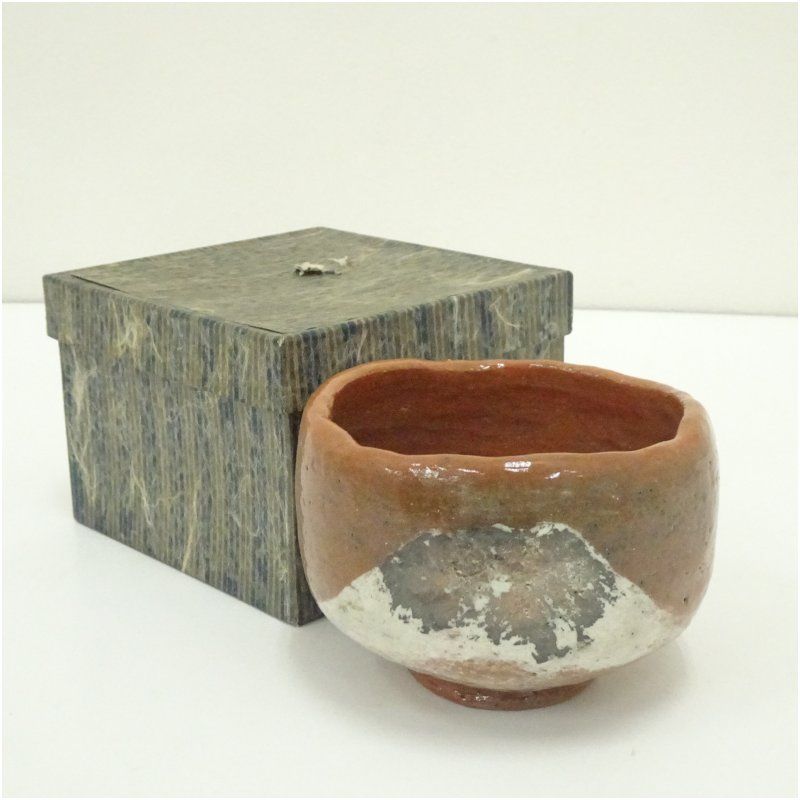 宗友造 赤楽富士山茶碗（紙箱） 茶道 抹茶 おしゃれ 抹茶茶碗 抹茶碗
