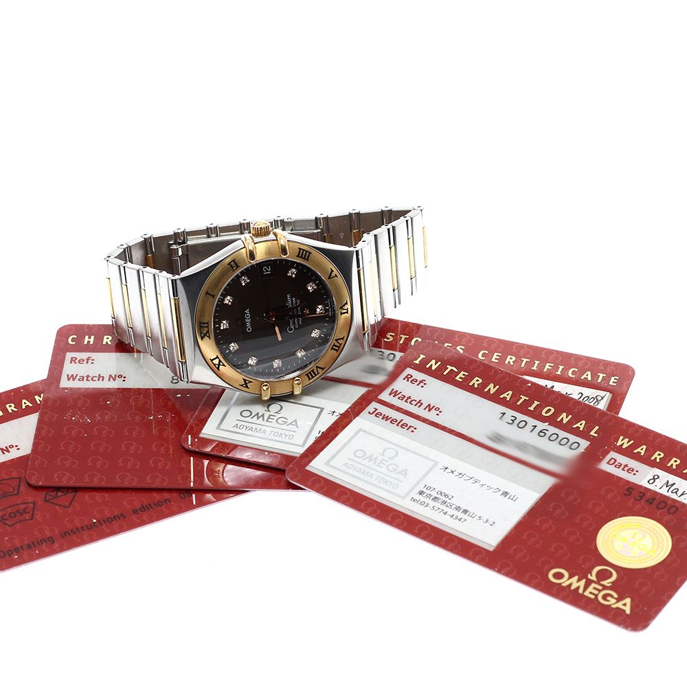  オメガ OMEGA 1301.60 コンステレーション 11Pダイヤ 自動巻き メンズ 保証書付き_723228 プチプラ 自動巻き時計 腕時計(アナログ)