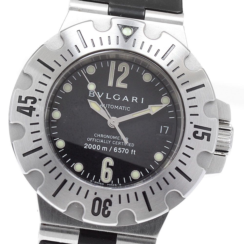 ベルト訳あり ブルガリ BVLGARI SD42S ディアゴノ スクーバ デイト 自動巻き メンズ _932440