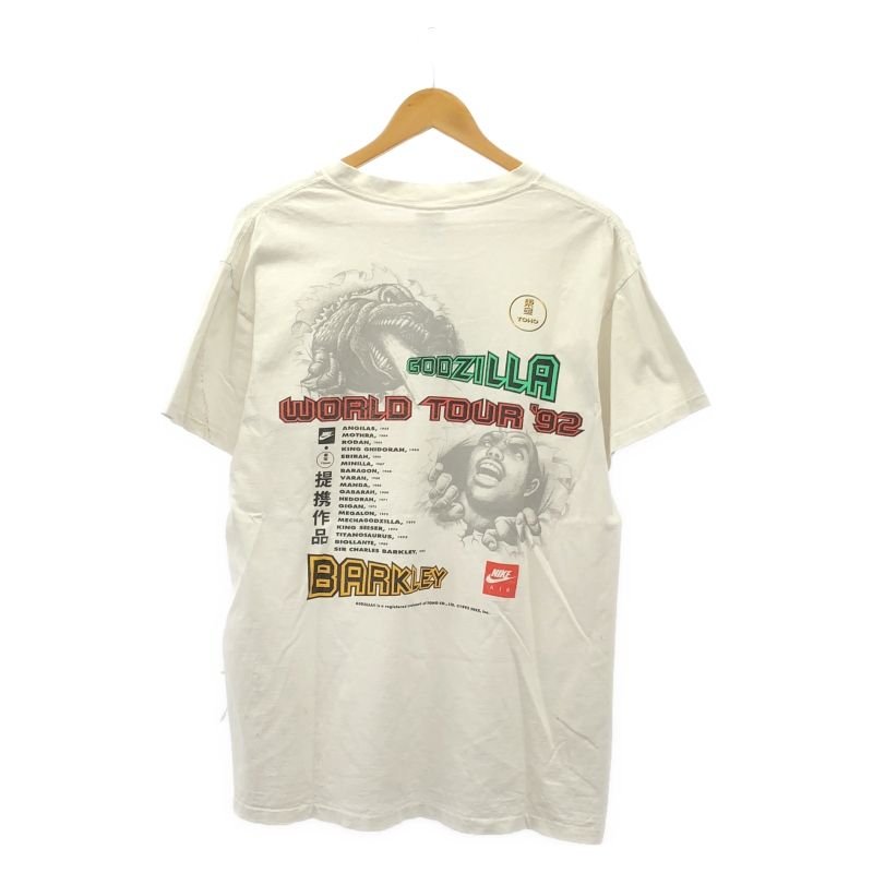 中古】NIKE 90s チャールズ・バークレーVSゴジラ Tシャツ L ホワイト