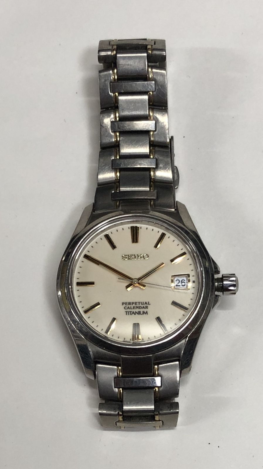 Seiko 8F32-0400 Perpetual Calendar Titanium Watch Used Junk | eBay