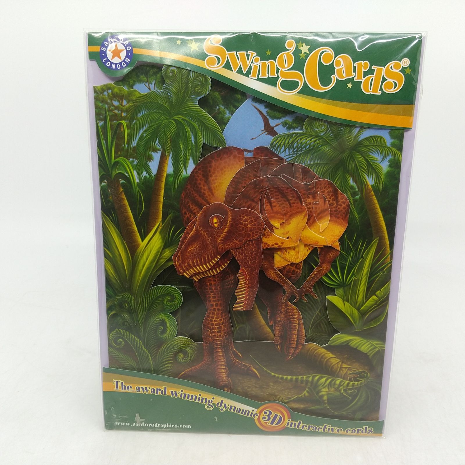 未開封】スウィング・メッセージカード 恐竜 3D ダイナミック サン