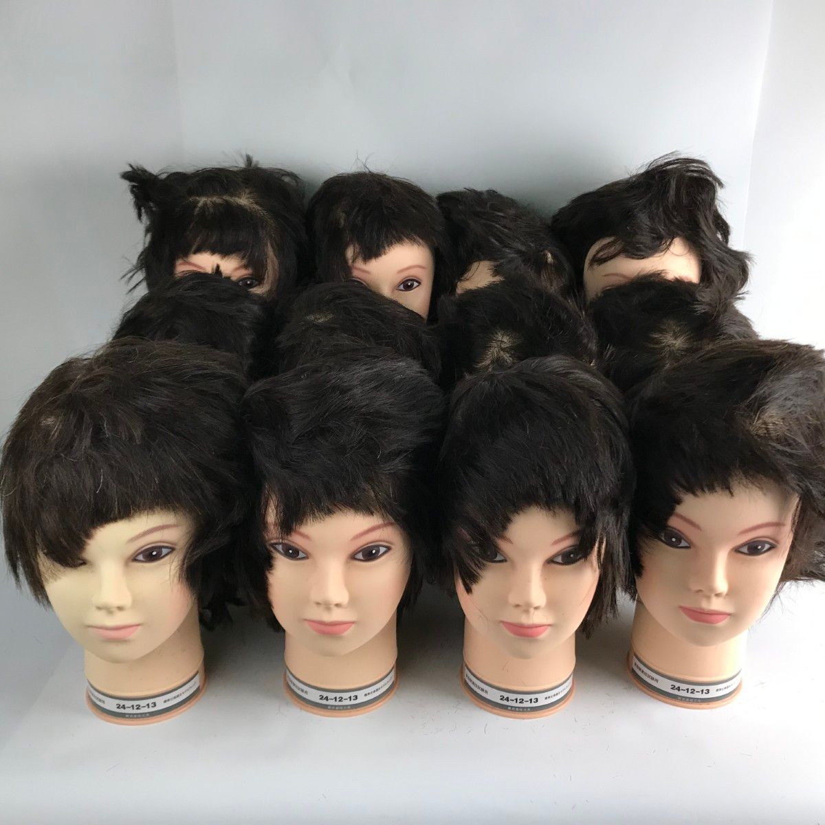 □□ 標準仕様適合モデルウィッグ まとめ12個 美容師実技試験用 株式