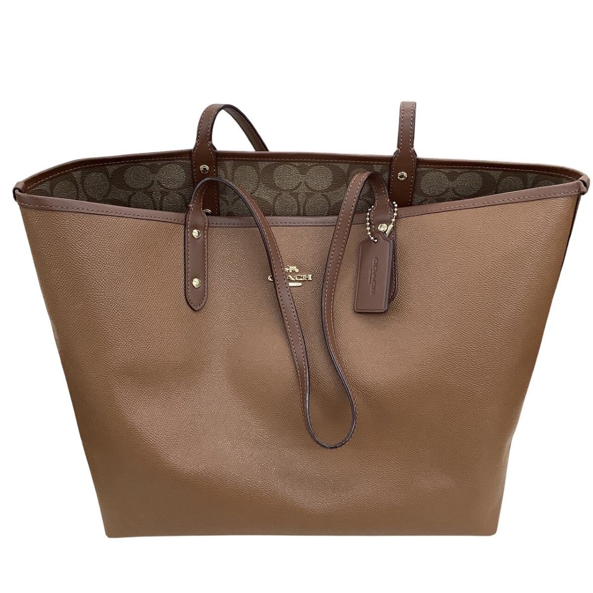COACH コーチ レディース トートバッグ リバーシブル ブラウン - メルカリ