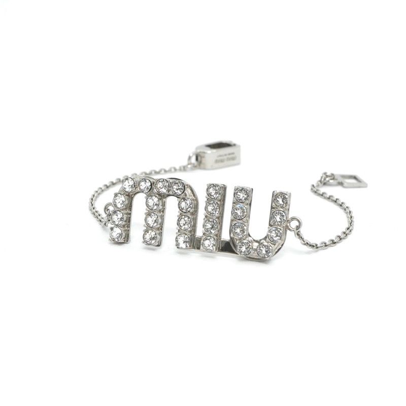 ミュウミュウ MIUMIU ネックレス ペンダント チョーカー シルバー ロゴ