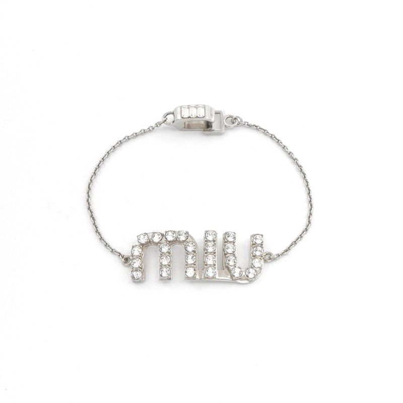 ミュウミュウ MIUMIU ネックレス ペンダント チョーカー シルバー ロゴ