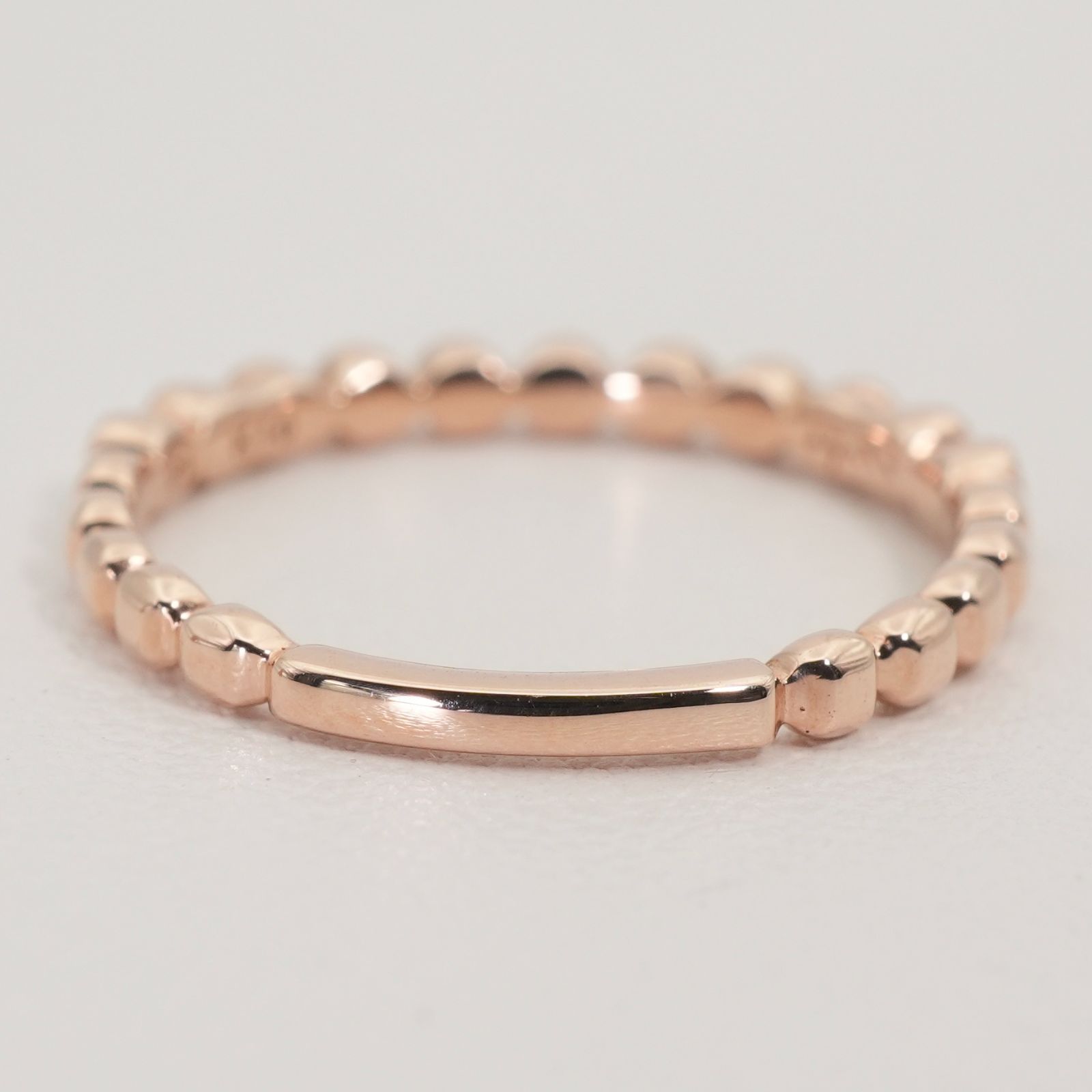 美品 アガット ハーフエタニティ フリル リング ダイヤ K10/25-2793