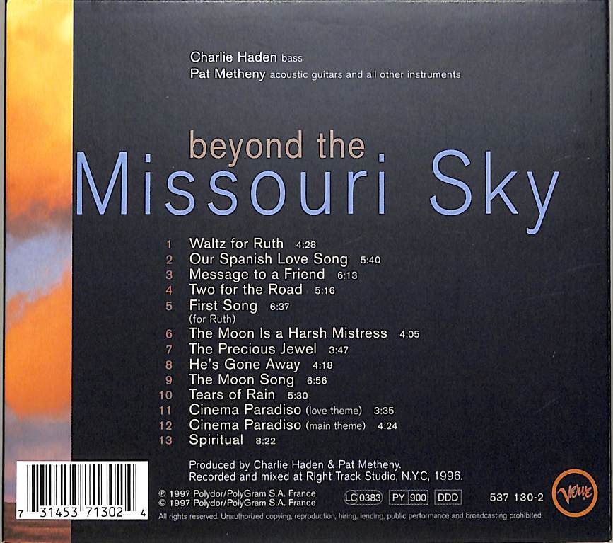 CD1枚 / Charlie Haden ＆ Pat Metheny / Beyond The Missouri Sky