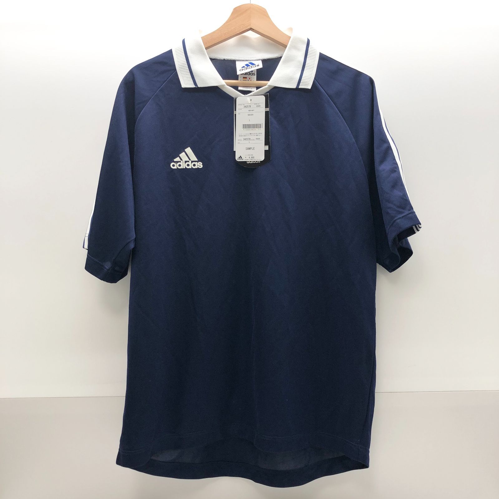 未使用/タグ付き】adidas サッカー 半袖シャツ Lサイズ 襟付き