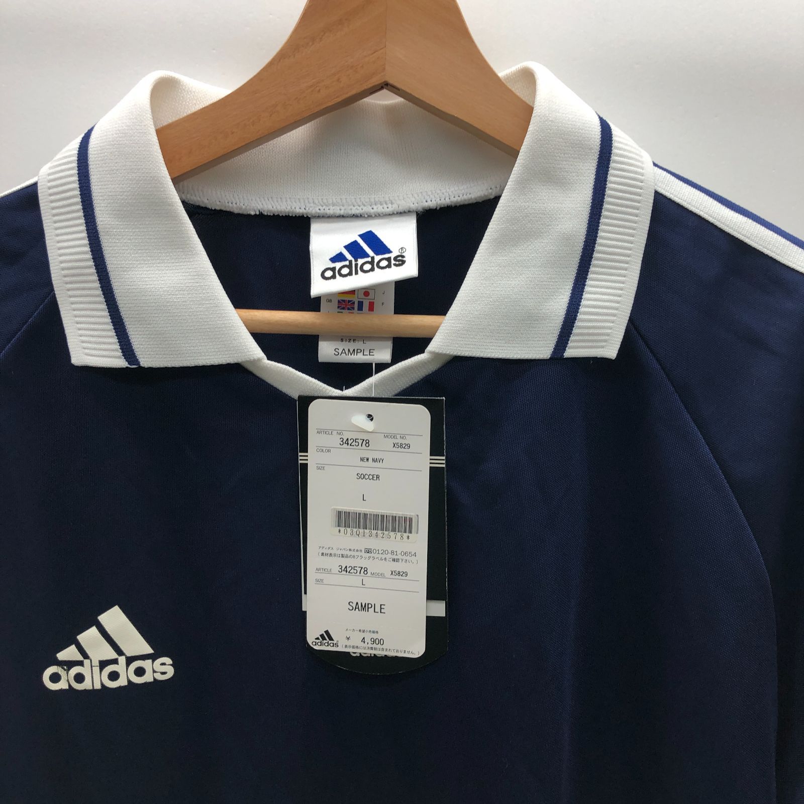 未使用/タグ付き】adidas サッカー 半袖シャツ Lサイズ 襟付き