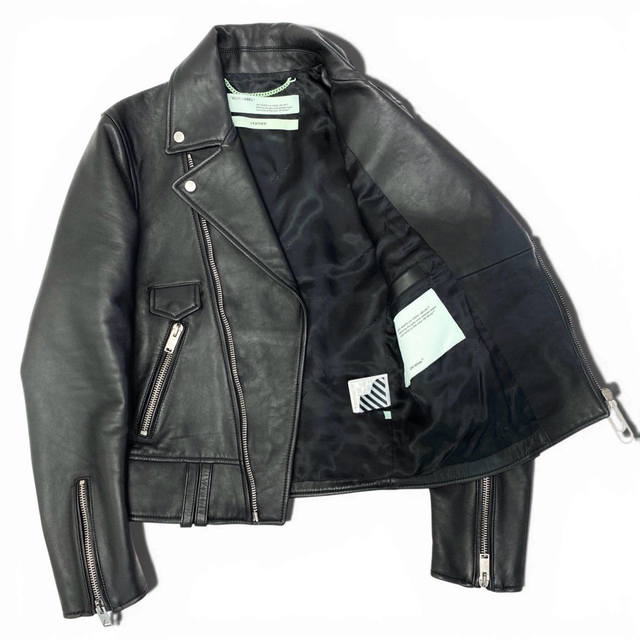 38c3 OFF-WHITE オフホワイト BERNINI レザージャケット ライダース 