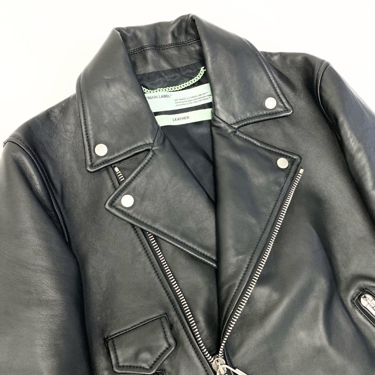 38c3 OFF-WHITE オフホワイト BERNINI レザージャケット ライダース