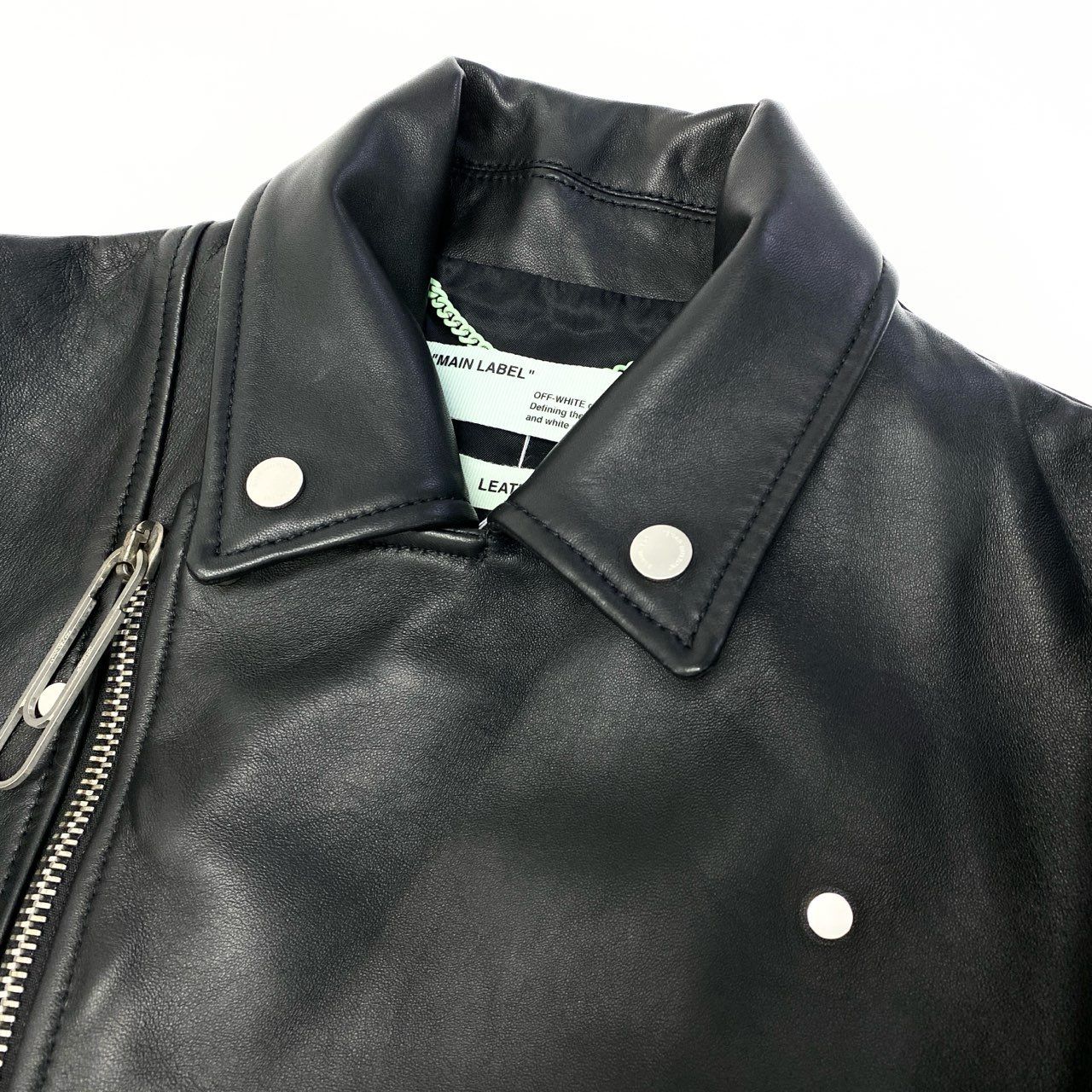 38c3 OFF-WHITE オフホワイト BERNINI レザージャケット ライダース 