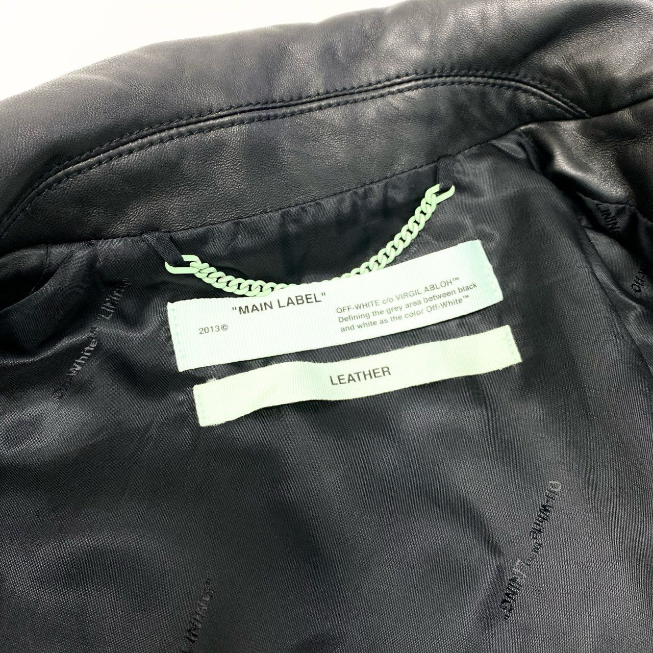 38c3 OFF-WHITE オフホワイト BERNINI レザージャケット ライダース