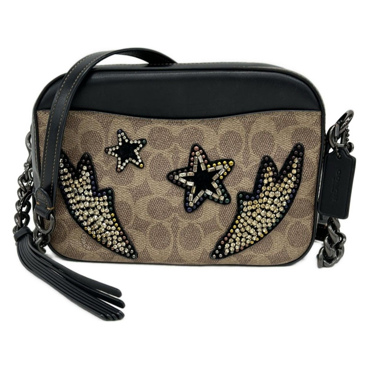 COACH(コーチ) ショルダーバッグ シグネチャー柄 31652 カーキ×黒 