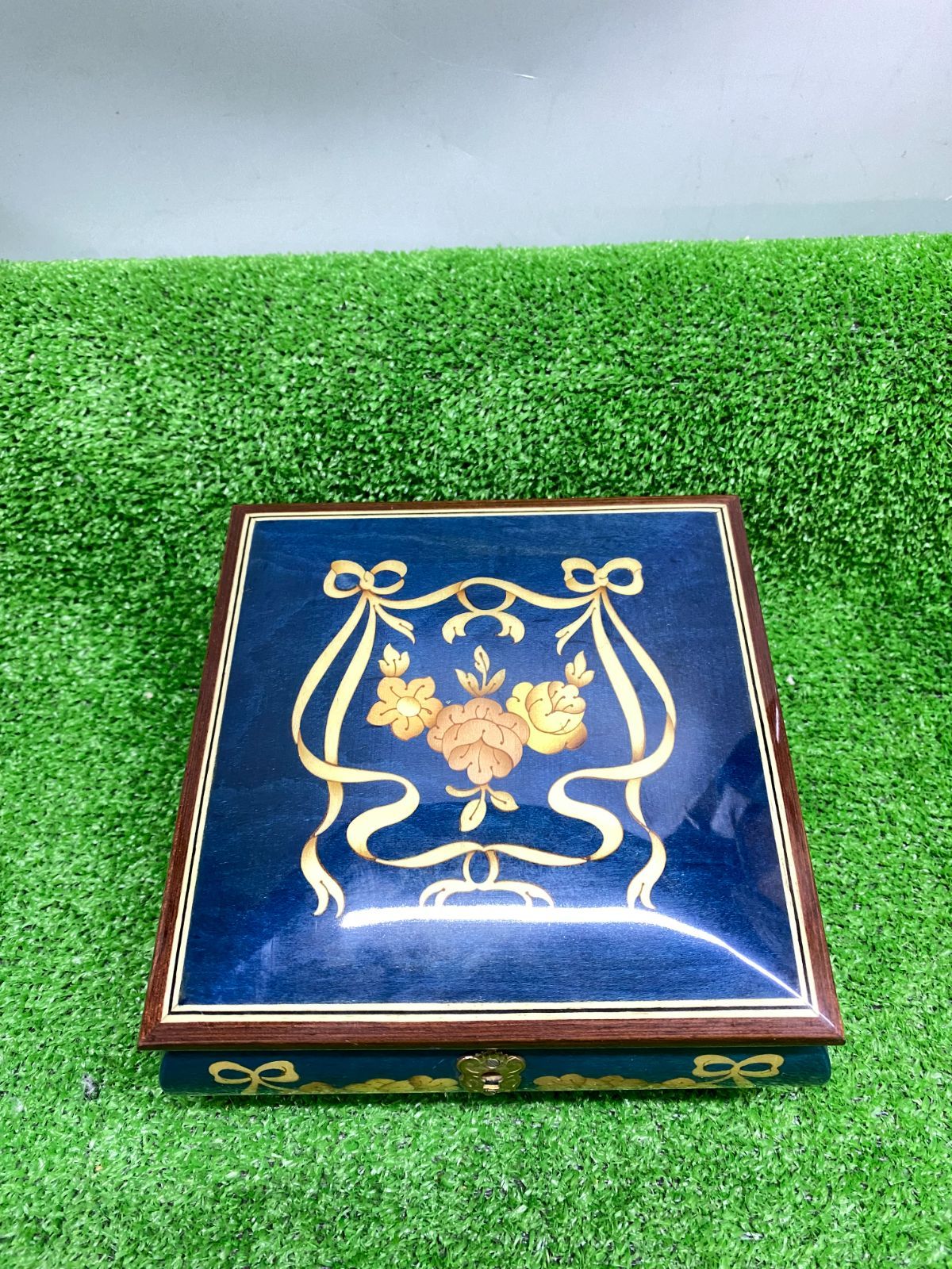 ○アンティーク ドマン オルゴール付き ジュエリーBOX くすみあり 鍵