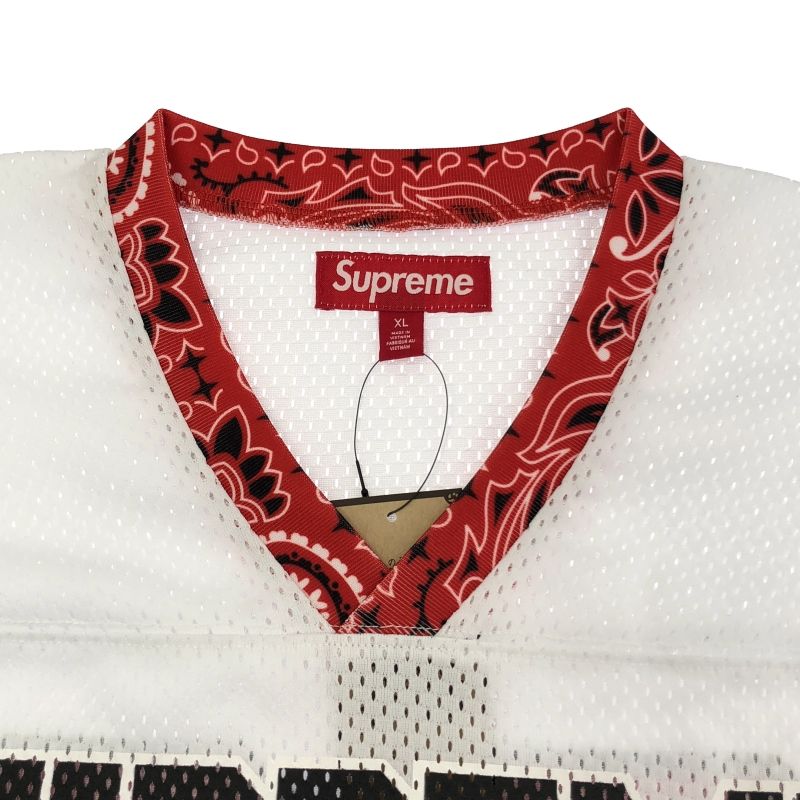 中古】Supreme 25SS Bandana Football Jersey 半袖シャツ XL ホワイト