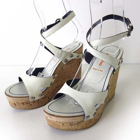 ミュウミュウ miumiu サンダル ウエッジサンダル 厚底 アンクルベルト