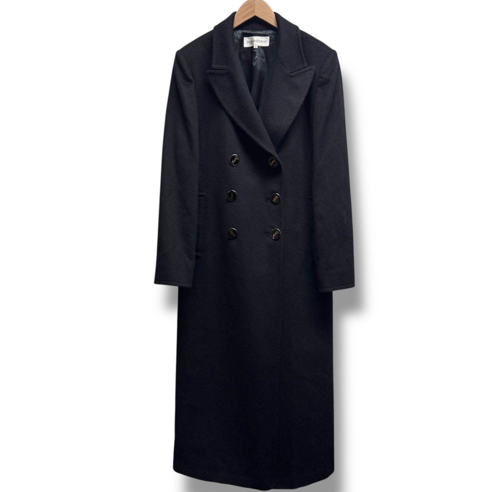 Yves Saint Laurent 金ボタン ロングコート ビンテージ フレア long coat in wool in Orange | Saint Laurent | YSL EN-US
