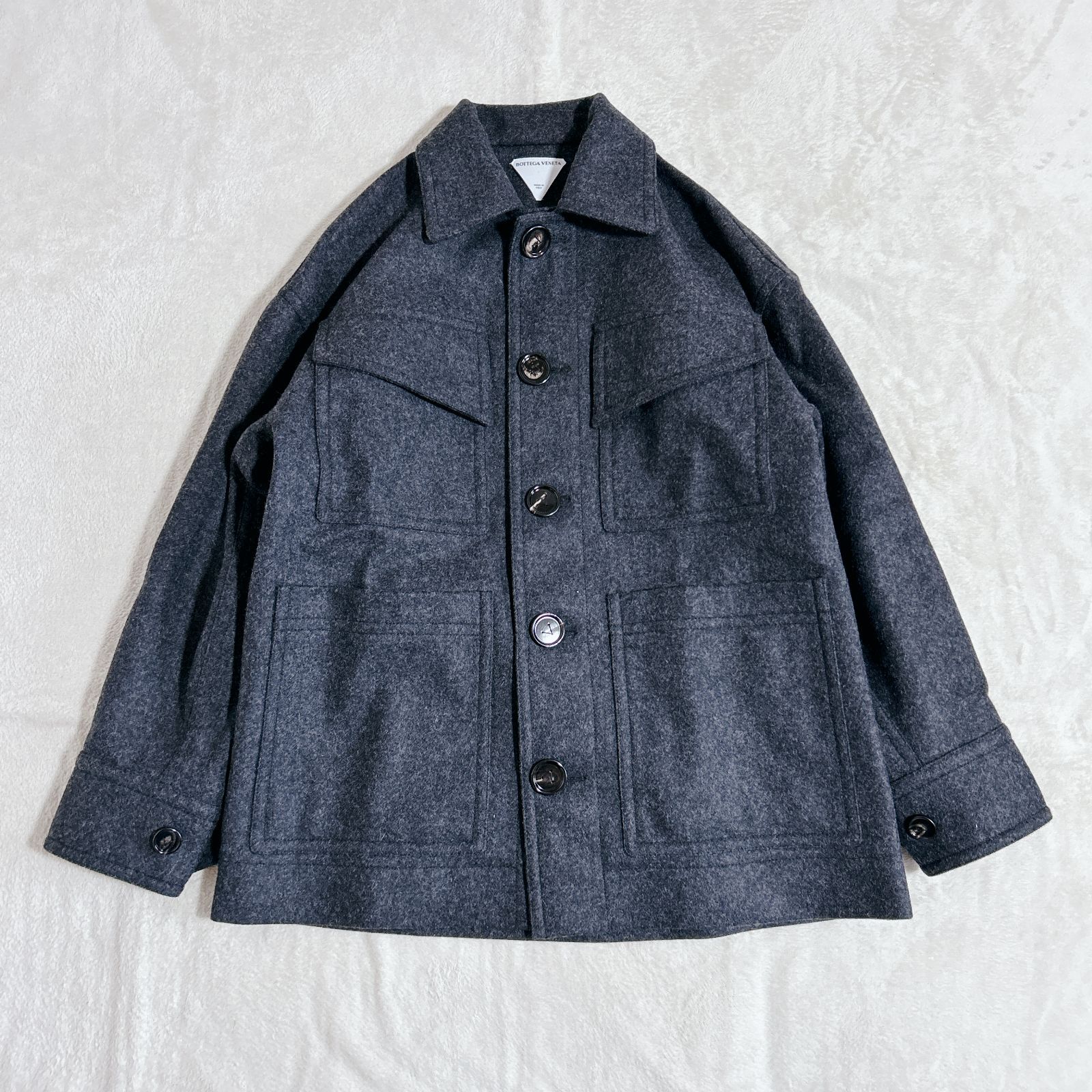 BOTTEGA VENTA ボッテガ コート ウールコート グレー メンズ サイズ44 
