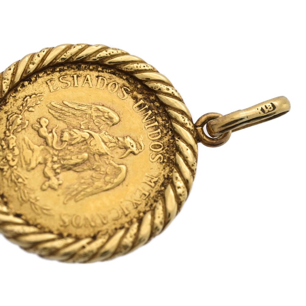 メキシコ造幣局 メキシコ イダルゴ 2.5ペソ 金貨ペンダントトップ/K21