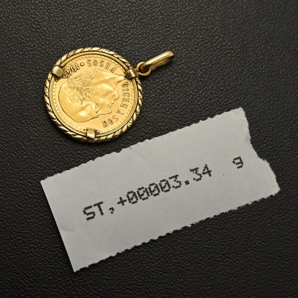メキシコ造幣局 メキシコ イダルゴ 2.5ペソ 金貨ペンダントトップ/K21