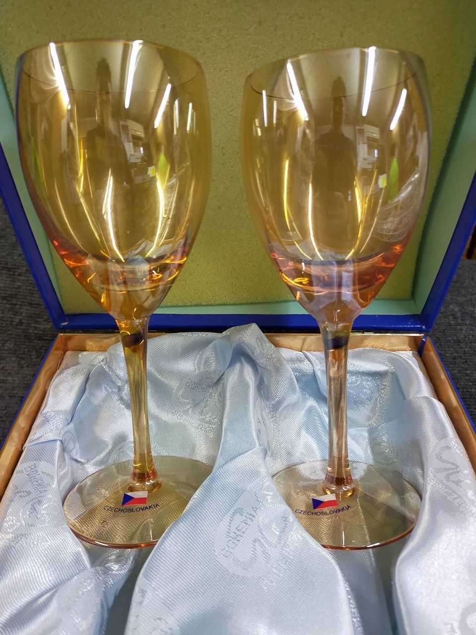 未使用】BOHEMIA ボヘミア ワイングラス 2客セット VR402/150 チェコ製