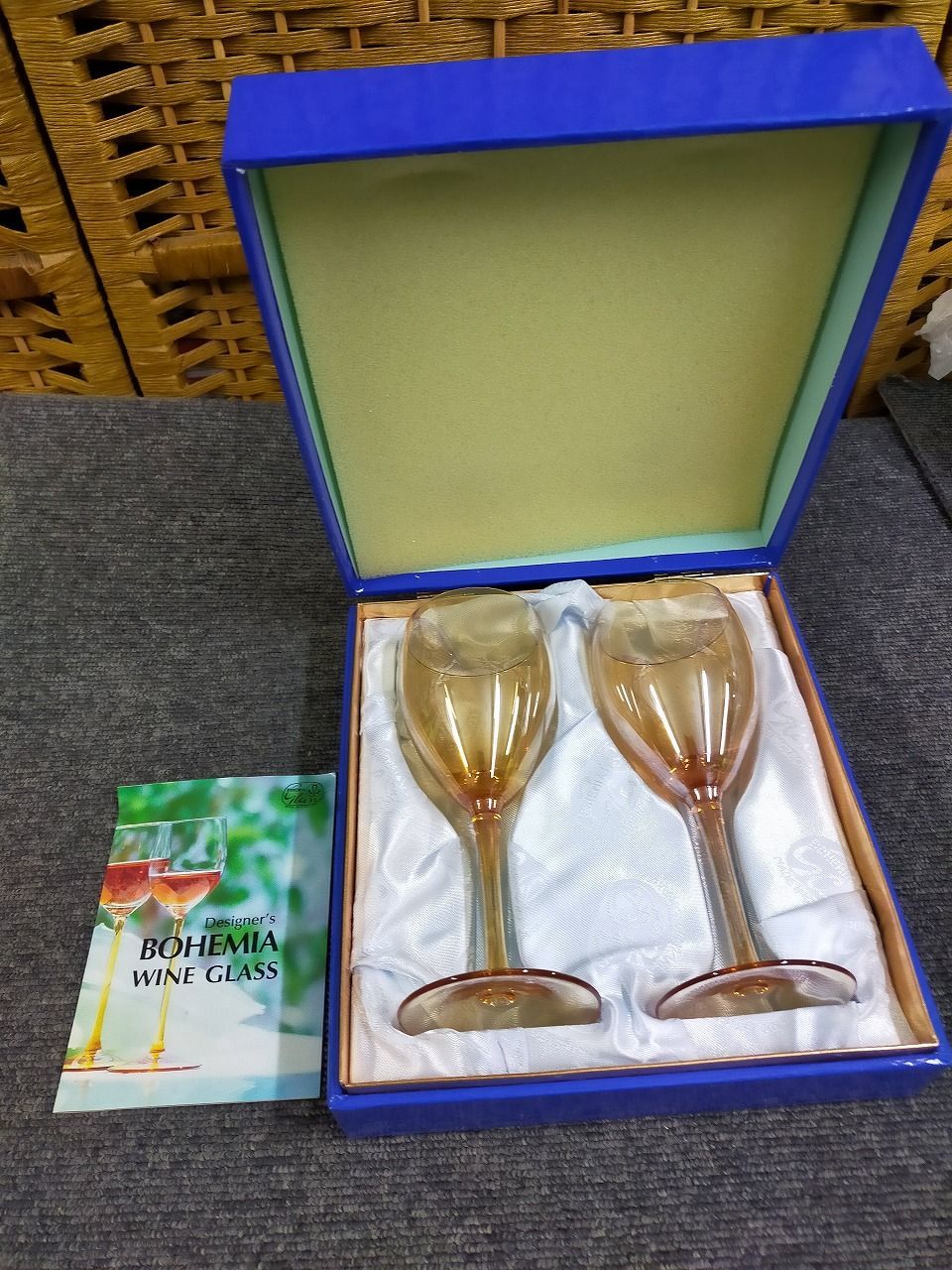 未使用】BOHEMIA ボヘミア ワイングラス 2客セット VR402/150 チェコ製