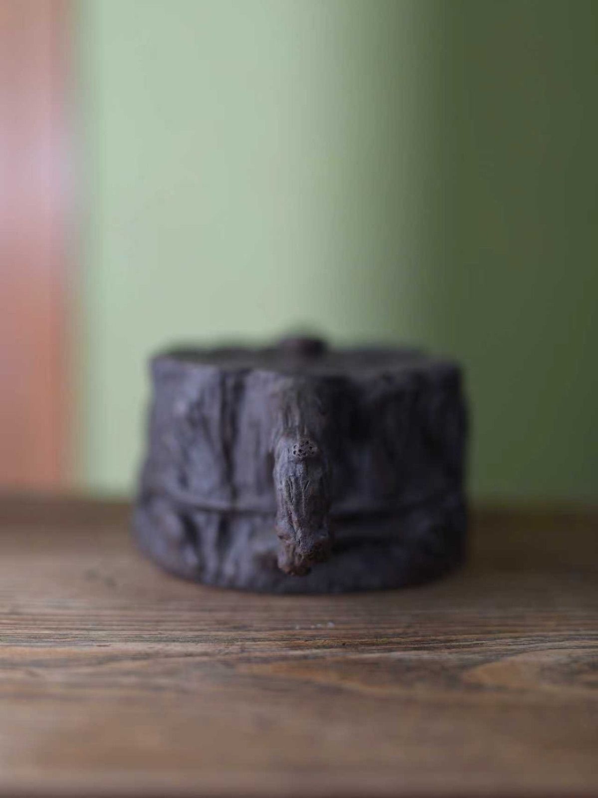 KT01宜興紫砂壺 茶壺 樹樁形 枯木 手作り 中国古玩 茶道具 煎茶道具