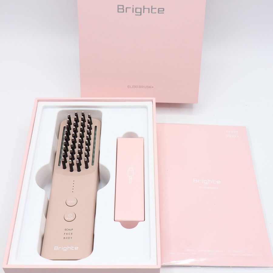 美品】Brighte ELEKI BRUSH+ BRT-FSB180PK ピンク 美顔器 EMS フェイス