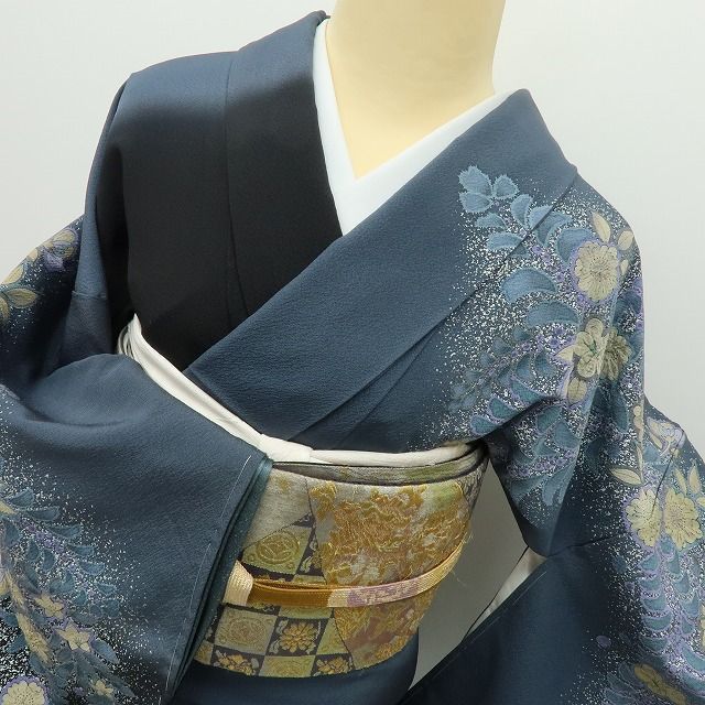 六花-RIKKA- 美品未着用 正絹 辻が花 トールサイズ❀視線を奪う花と扇