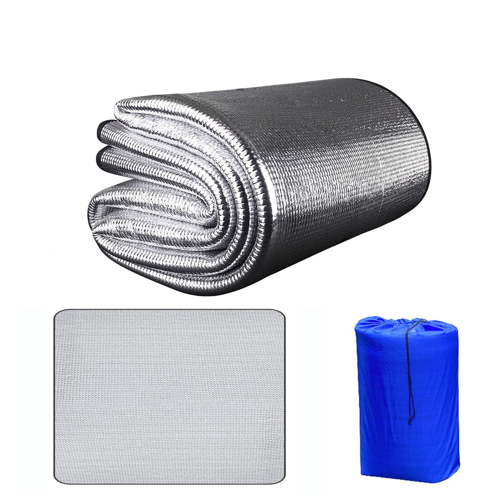 cukulife 8mm silver mat, extra thick aluminum film, double sided aluminum waterproof, moisture-proof insulation (150/180/200/250/300cm x 200cm x 200cm), picnic sheet, camping mat, leisure sheet, four-season use, disaster prevention, car, sleeping bag mat, with storage bag