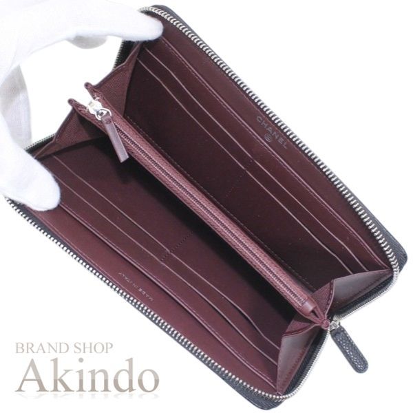 新品・未使用】シャネル 長財布 ラウンドファスナー キャビアスキン
