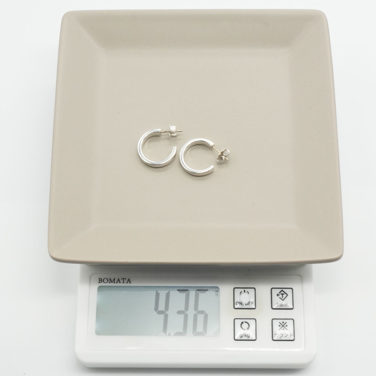 極美品 ティファニー 1837 ナロー フープ スモール ピアス/25-2666