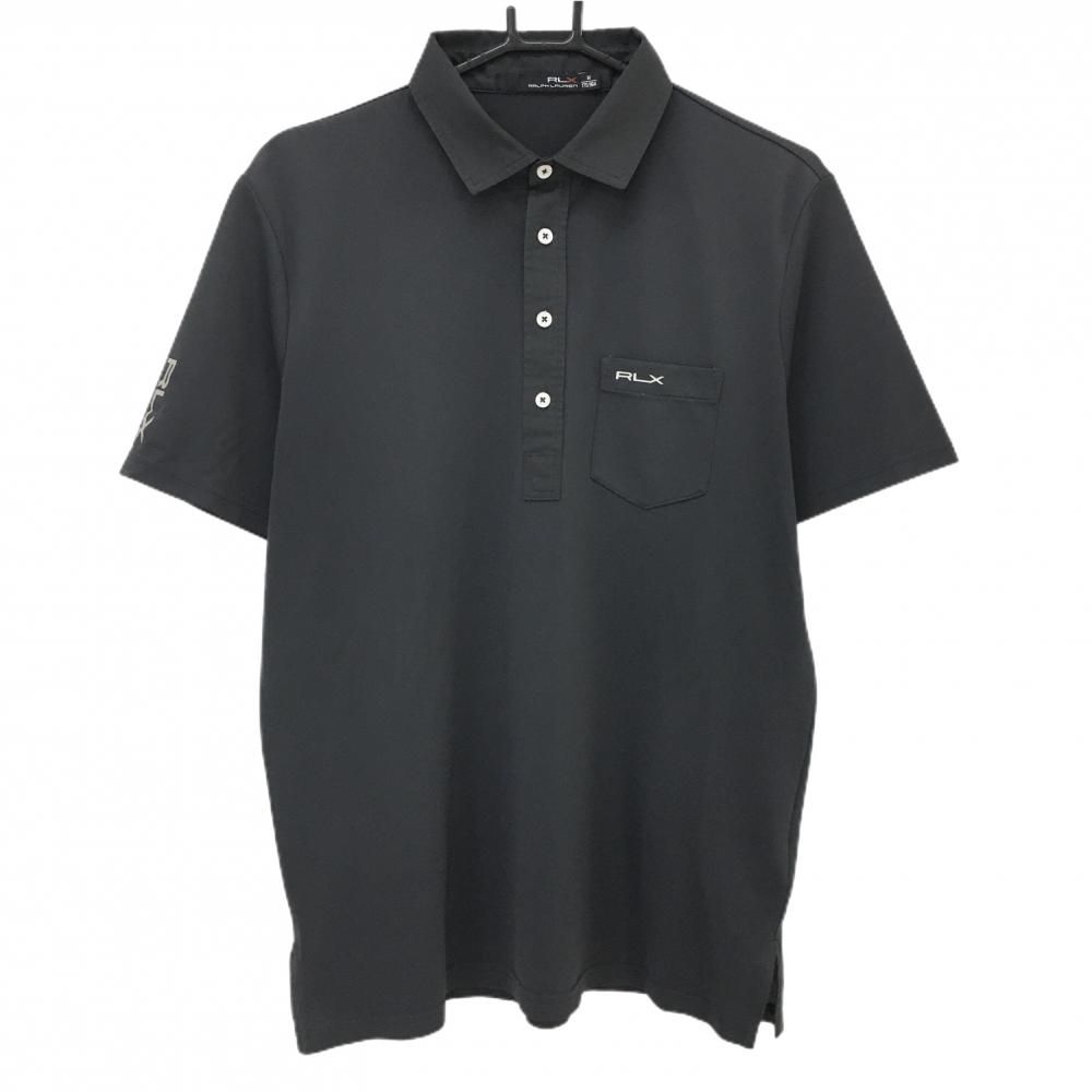 RLXラルフローレン 半袖ポロシャツ ダークグレー 胸ポケット メンズ M
