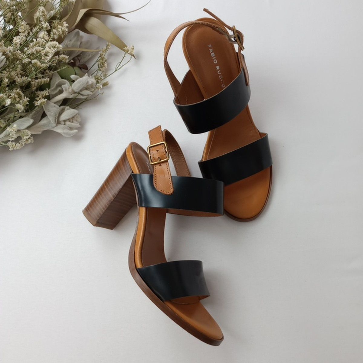 FABIO RUSCONI ファビオルスコーニ レザーサンダル オープントゥ