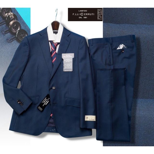 【最高級イタリア生地】コムサデモードメン×チェルッティ セットアップスーツ LL 新品2.5万☆コムサメン×チェルッティ 10マンス 新品 コムサメン 秋冬