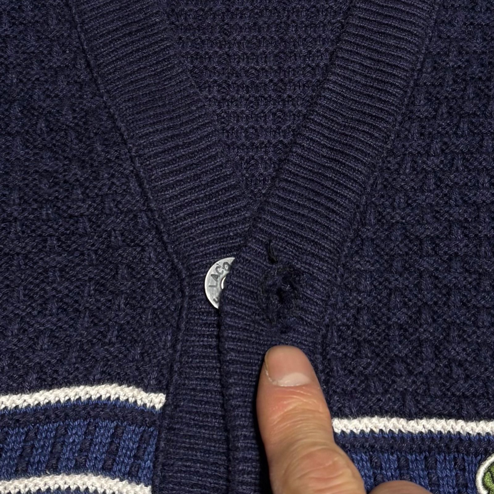 LACOSTE ラコステ Cardigan カーディガン Knit ニット 3Dニット 90s 