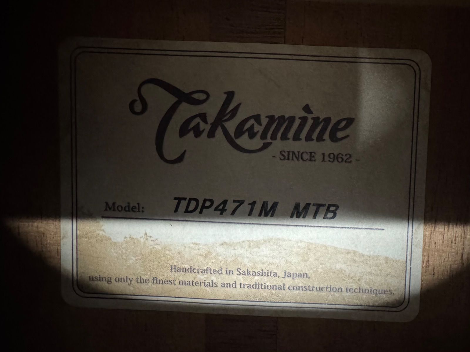 極美品】Takamine TDP471M MTB 純正ハードケース入 - メルカリ