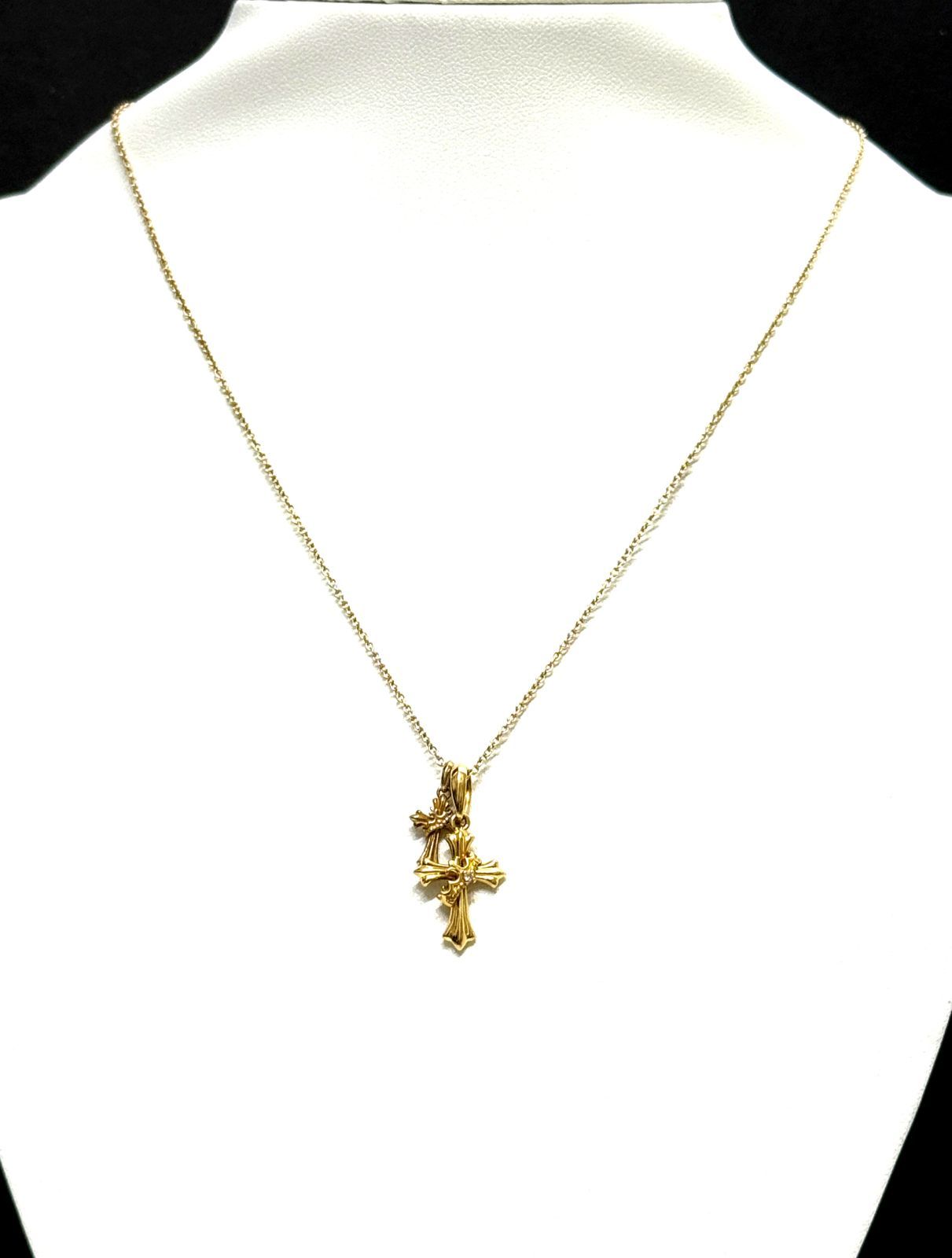 レア 美品 Justin Davis ジャスティンデイビス K18 YG ダブル クロス