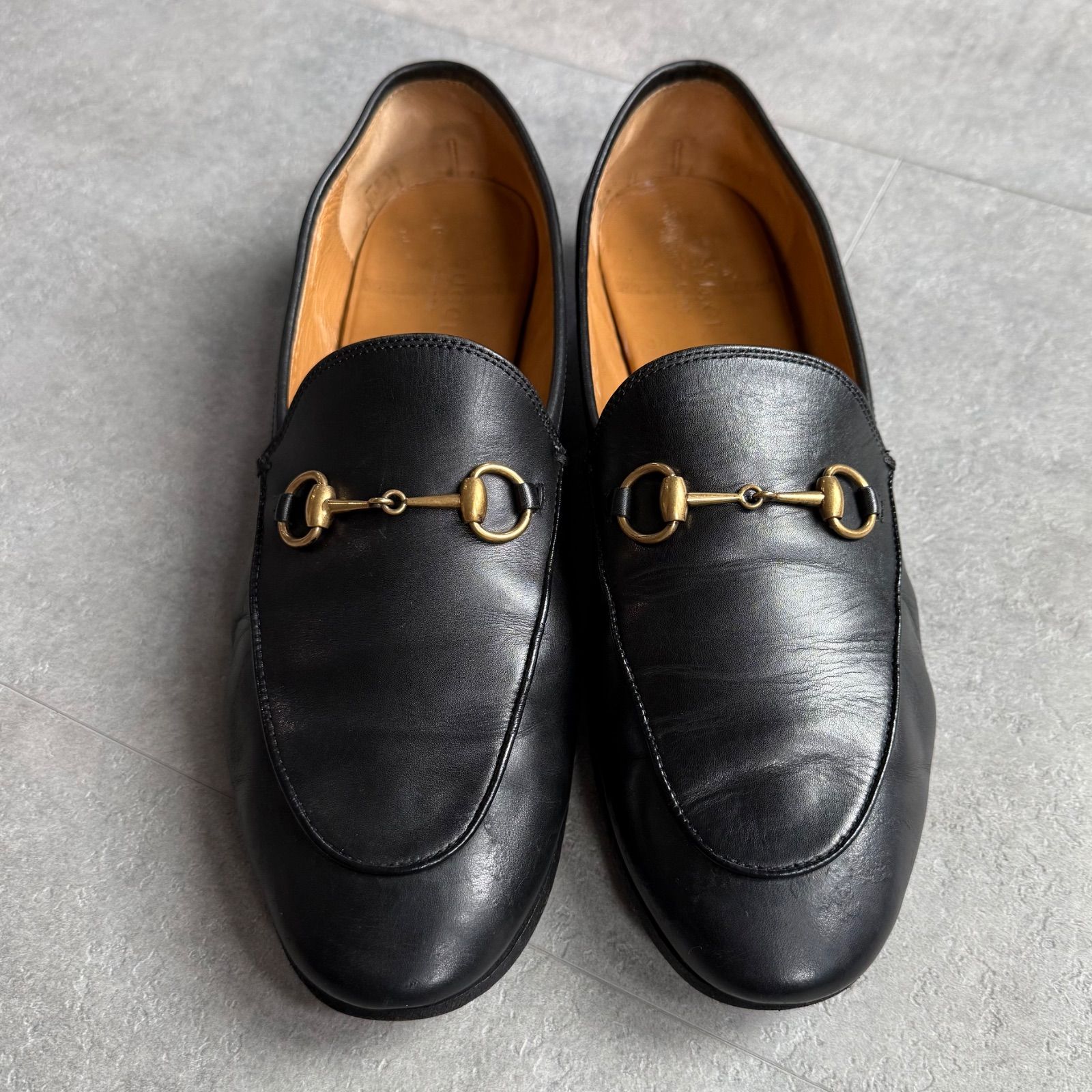 GUCCI グッチ ヨルダーン ホースビットローファー ブラック ゴールド