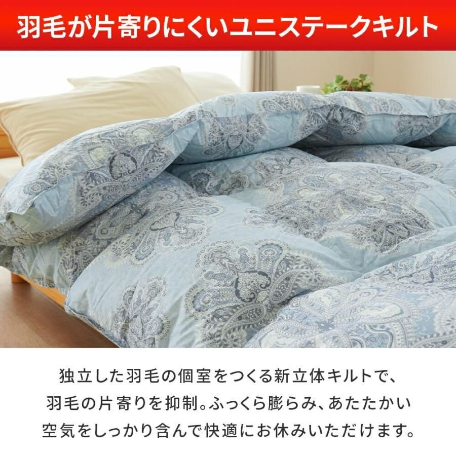 西川 フランス産ホワイトダックダウン93％羽毛布団 シングルロング 