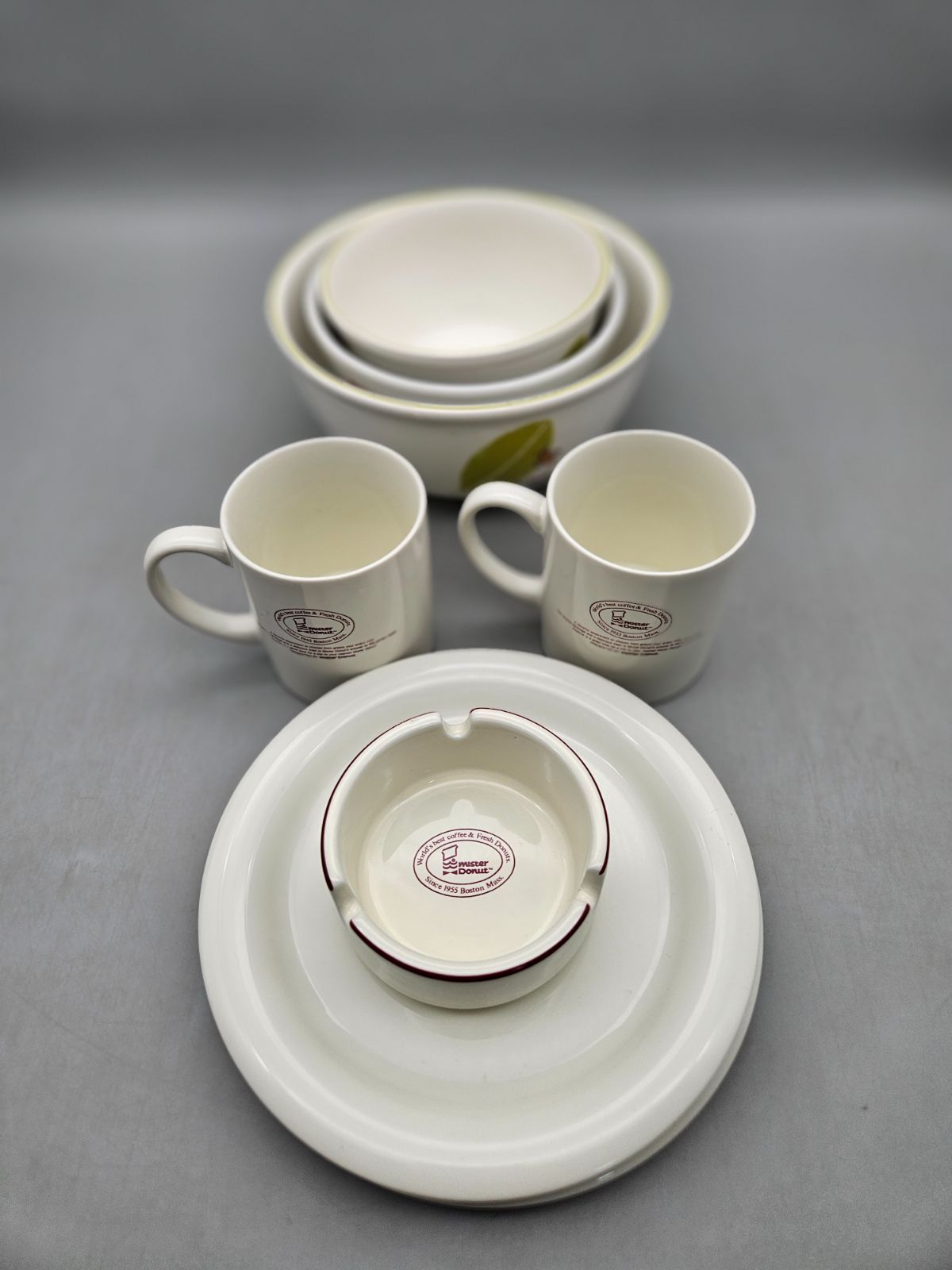 未使用品】ミスタードーナツ マグカップ2点＆皿2枚＆灰皿＆どんぶり
