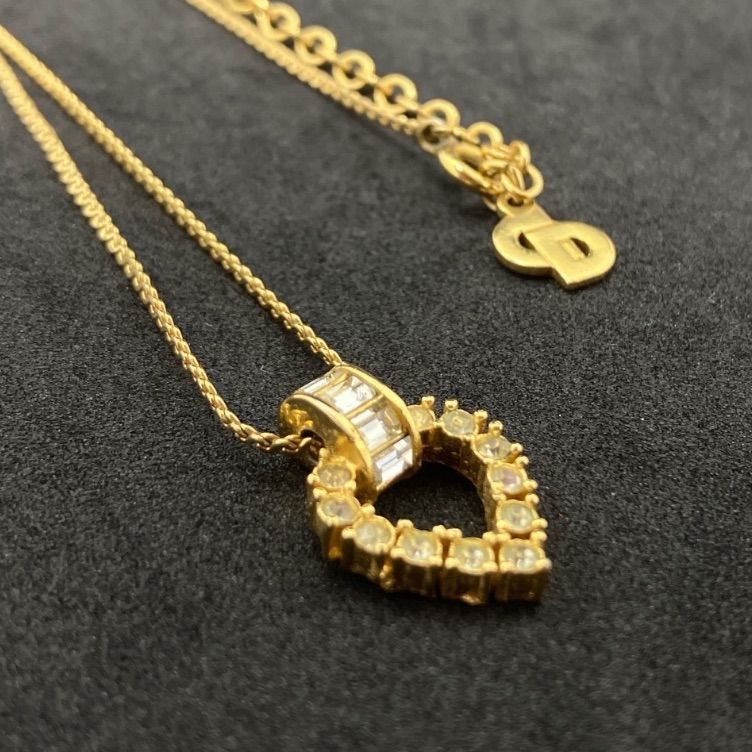 Christian Dior　ディオール　ネックレス　ラインストーン　カラーストーン　ゴールド系　887