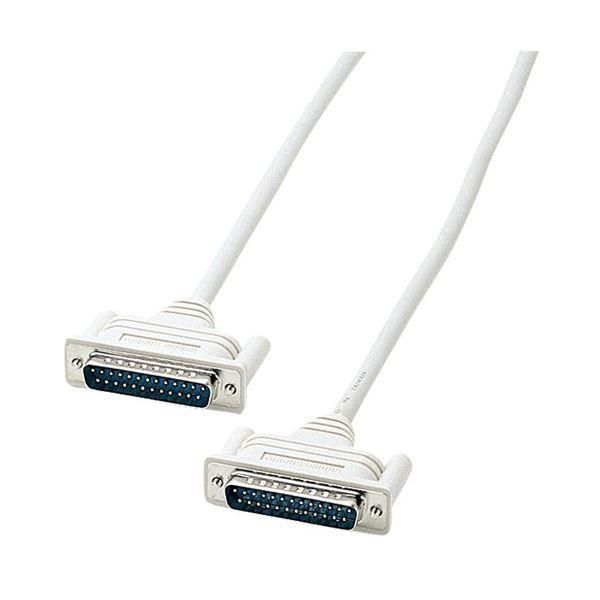 (まとめ)サンワサプライ RS-232Cケーブル(25pin/クロス・同期通信・3m) KRS-017K〔×2セット〕
