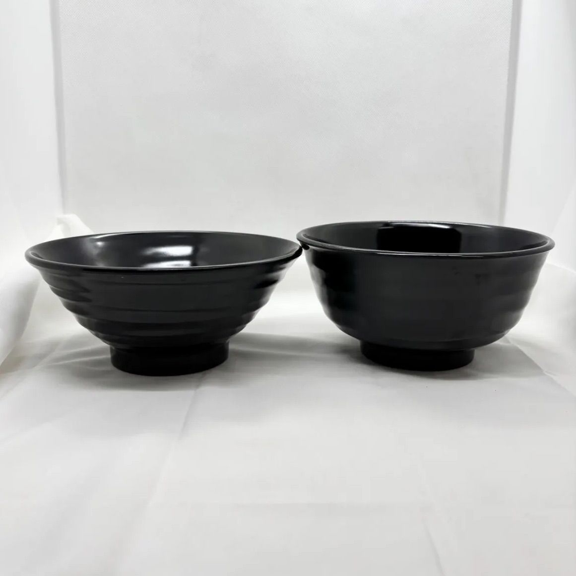 メラミン食器 どんぶり 小皿 4点セット 黒釉 ブラック 粉引 麺鉢 丼