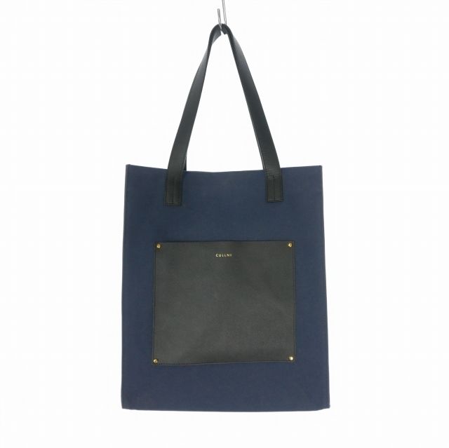 CULLNI クルニ　レザーポケット　キャンバストートバッグ クルニ CULLNI Leather Pocket Canvas Tote レザーポケット キャンバス