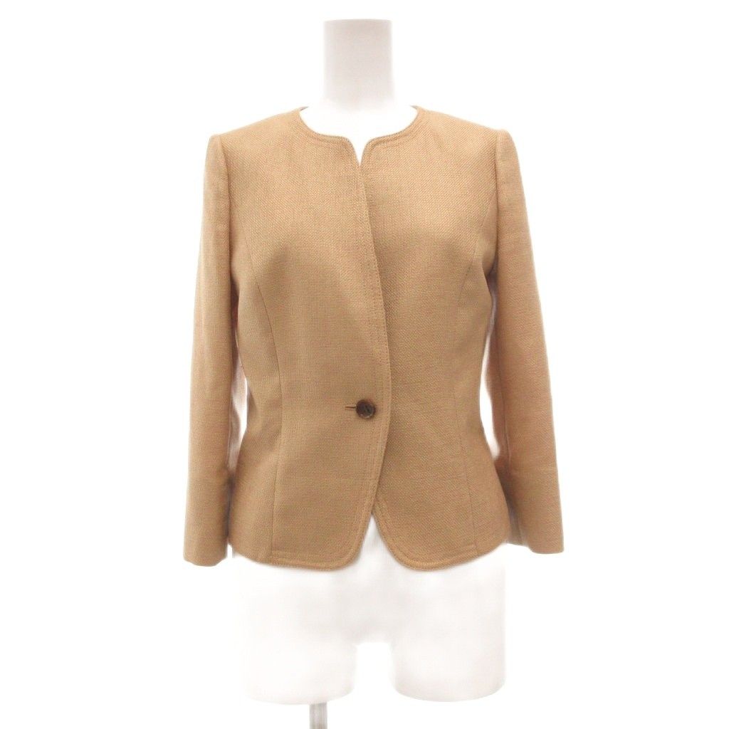 アナイ ANAYI ジャケット 36 ベージュ系 ノーカラー 長袖 無地 /ML