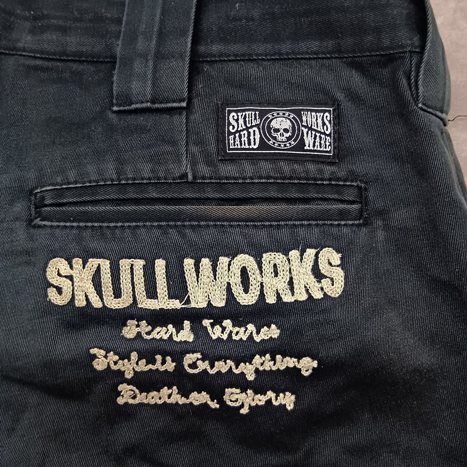 SKULL WORKS XLサイズ ワークパンツ チノパン コットン100% Dカン